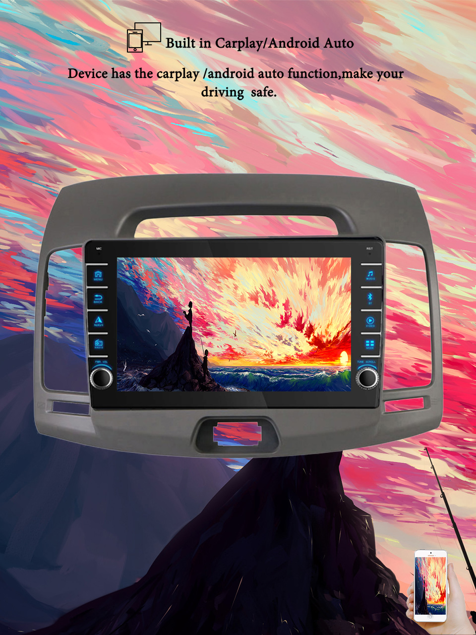 Tablet Danish Mobile & Accessories - 8G+128G Android 14 For Hyundai Elantra