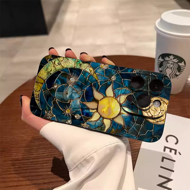 Tablet Accessories Aesthetic - Aesthetic Sun Moon Print Phone Case