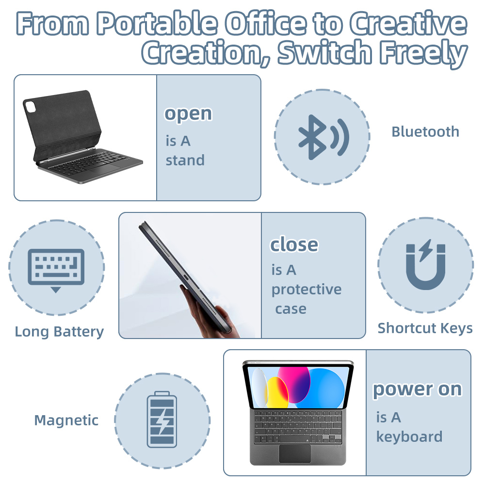 2026 Magic Keyboard with Bluet - Tablet Keyboard Case 评论和价格