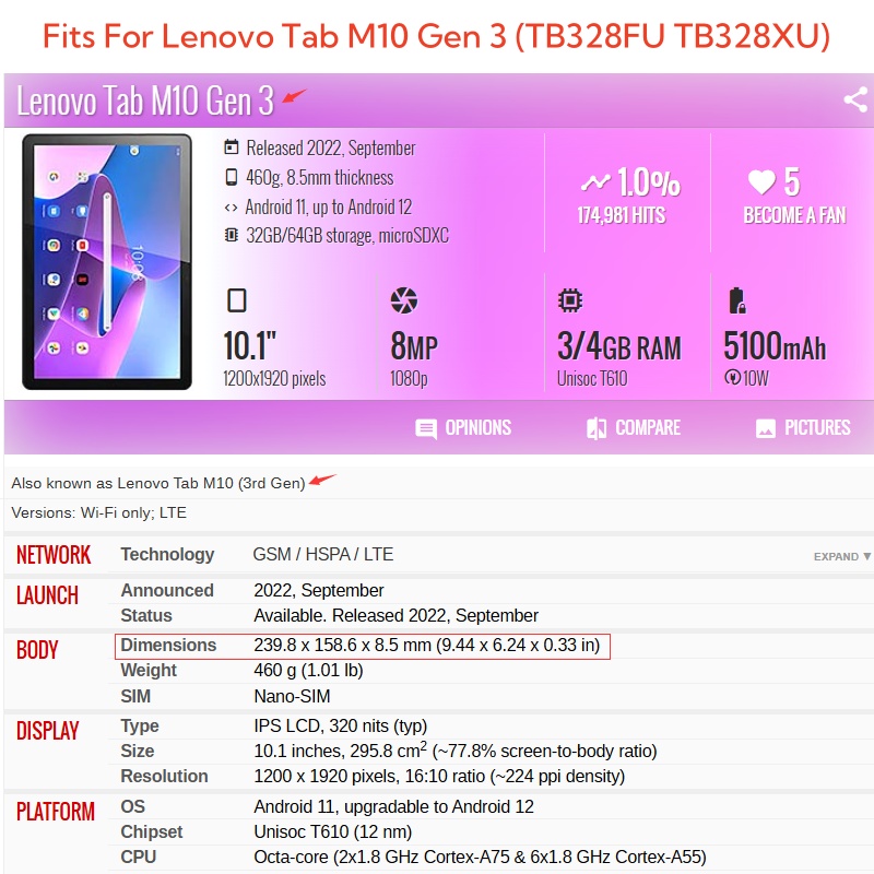 For Lenovo Tab M10 3rd Gen 10. - Tablet Accessories Case 评论和价格
