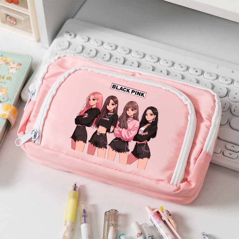 BlackPink Large Capacity Canva - Case With Pencil Holder 评论和价格