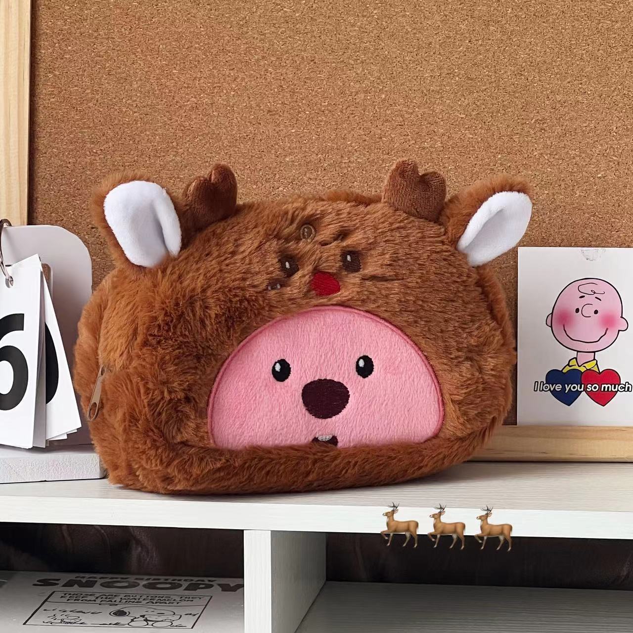 Cartoon Plush Pencil Bag Stude - Case With Pencil Holder 评论和价格